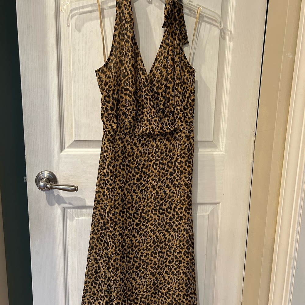 Leopard Print Halter Dress